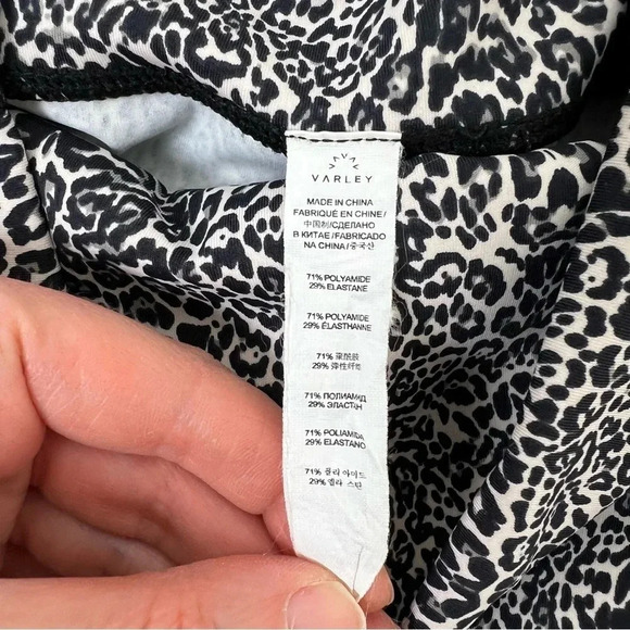 Varley Luna Legging Mini Cheetah Size S Black and White Leopard Print Tights - Picture 8 of 8